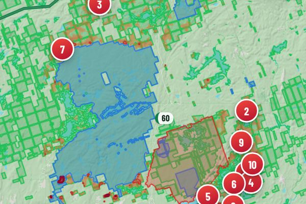 Hotzones on the map: the likeliest deer ground in WMU 60 shaded orange and red
